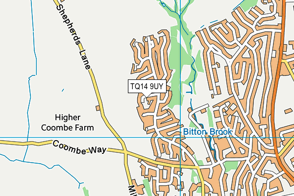 TQ14 9UY map - OS VectorMap District (Ordnance Survey)