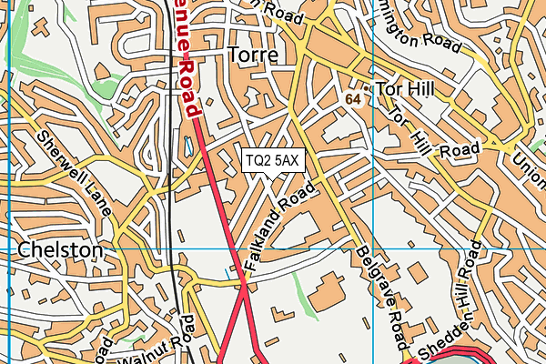 TQ2 5AX map - OS VectorMap District (Ordnance Survey)