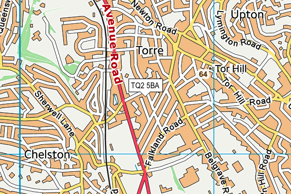 TQ2 5BA map - OS VectorMap District (Ordnance Survey)