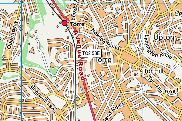 TQ2 5BE map - OS VectorMap District (Ordnance Survey)