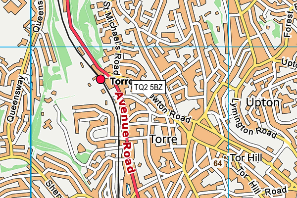 TQ2 5BZ map - OS VectorMap District (Ordnance Survey)