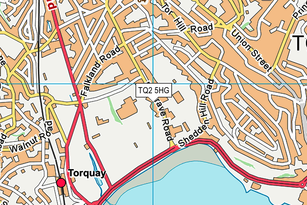 The Abbey Sands Hotel  map (TQ2 5HG) - OS VectorMap District (Ordnance Survey)