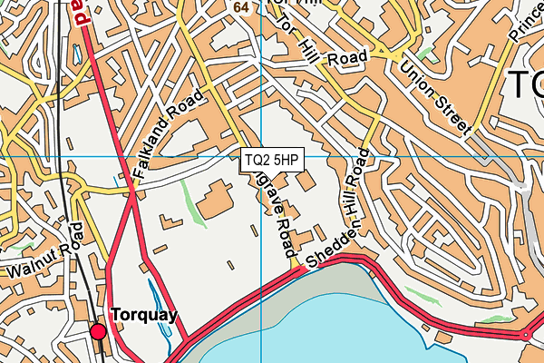 Torquay Tennis Club map (TQ2 5HP) - OS VectorMap District (Ordnance Survey)