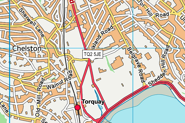 TQ2 5JE map - OS VectorMap District (Ordnance Survey)