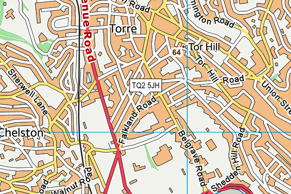 TQ2 5JH map - OS VectorMap District (Ordnance Survey)