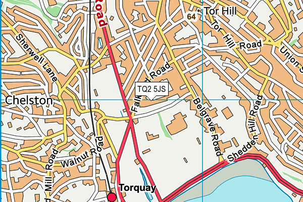 TQ2 5JS map - OS VectorMap District (Ordnance Survey)