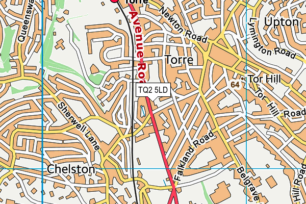 TQ2 5LD map - OS VectorMap District (Ordnance Survey)