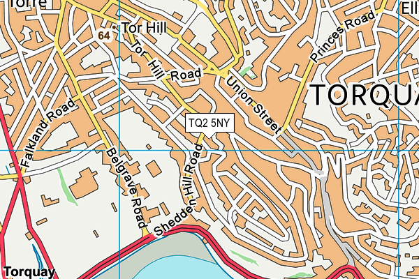 TQ2 5NY map - OS VectorMap District (Ordnance Survey)