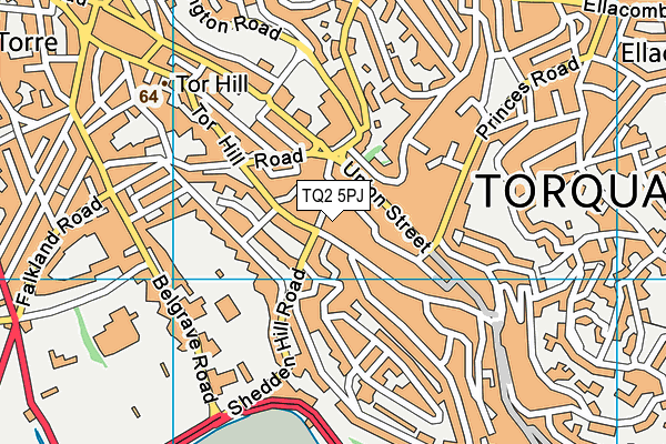 TQ2 5PJ map - OS VectorMap District (Ordnance Survey)