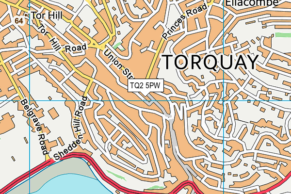 TQ2 5PW map - OS VectorMap District (Ordnance Survey)