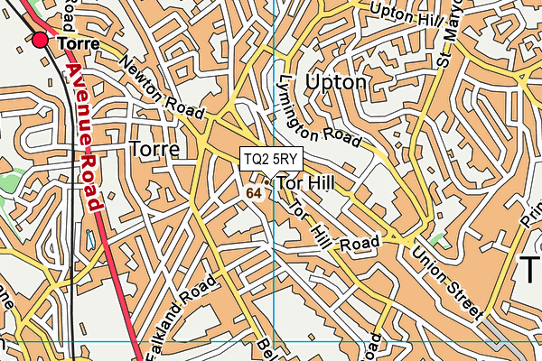 TQ2 5RY map - OS VectorMap District (Ordnance Survey)