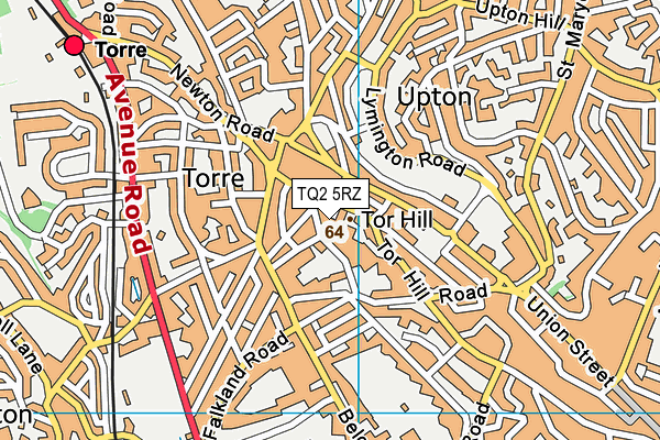 TQ2 5RZ map - OS VectorMap District (Ordnance Survey)