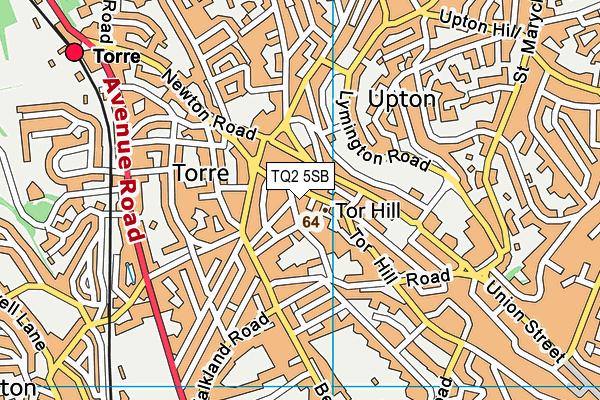 TQ2 5SB map - OS VectorMap District (Ordnance Survey)