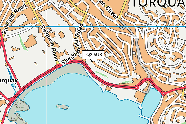 TQ2 5UB map - OS VectorMap District (Ordnance Survey)