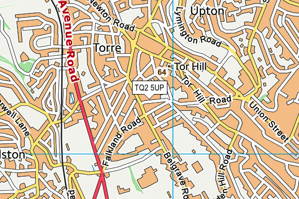 TQ2 5UP map - OS VectorMap District (Ordnance Survey)