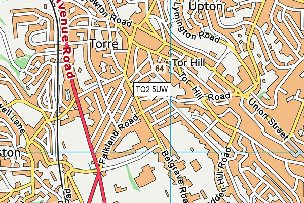TQ2 5UW map - OS VectorMap District (Ordnance Survey)