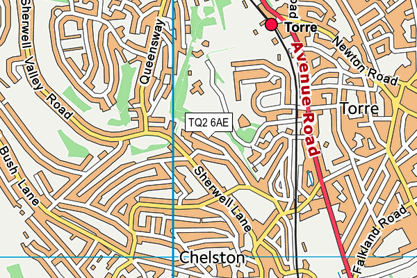 TQ2 6AE map - OS VectorMap District (Ordnance Survey)