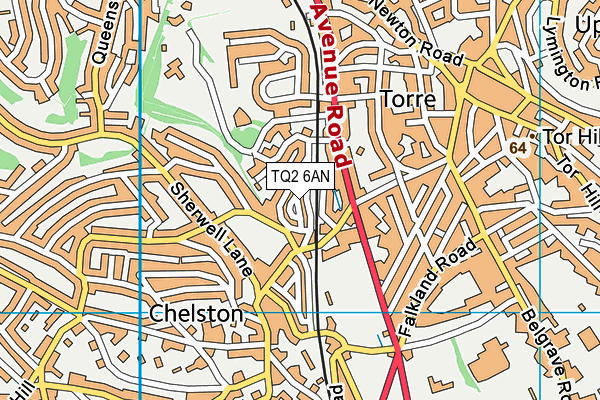 TQ2 6AN map - OS VectorMap District (Ordnance Survey)