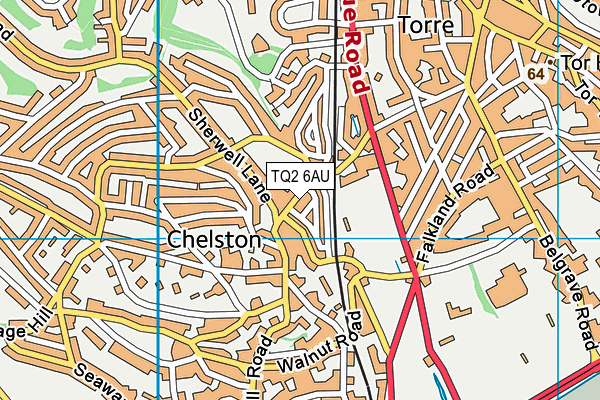 TQ2 6AU map - OS VectorMap District (Ordnance Survey)