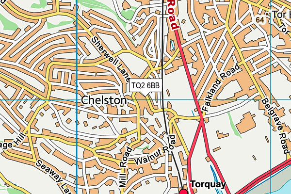 TQ2 6BB map - OS VectorMap District (Ordnance Survey)