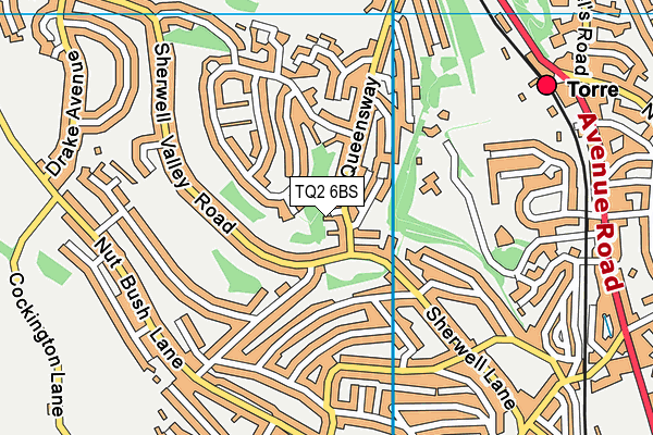 TQ2 6BS map - OS VectorMap District (Ordnance Survey)