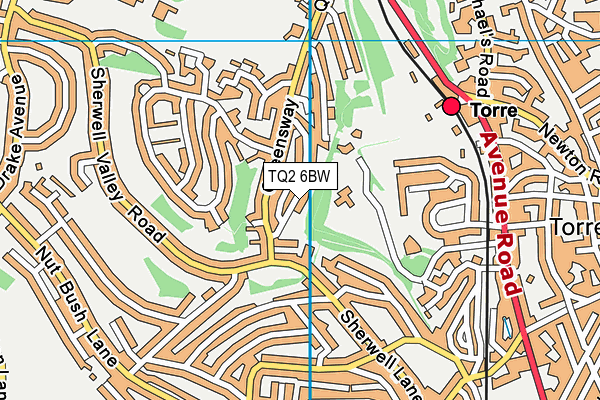 TQ2 6BW map - OS VectorMap District (Ordnance Survey)