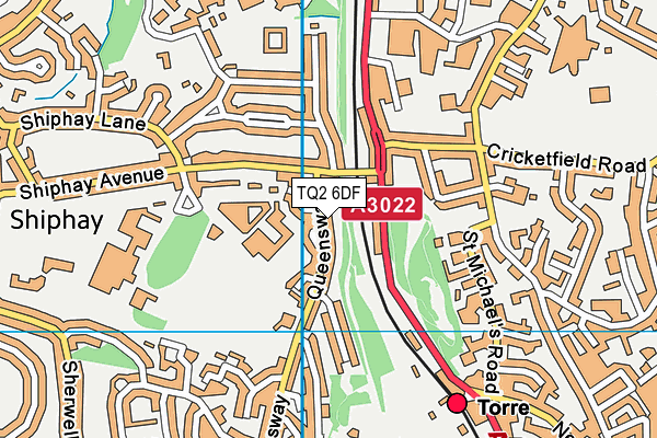 TQ2 6DF map - OS VectorMap District (Ordnance Survey)