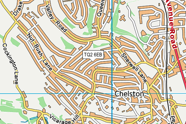 TQ2 6EB map - OS VectorMap District (Ordnance Survey)
