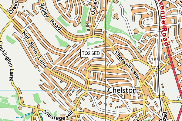 TQ2 6ED map - OS VectorMap District (Ordnance Survey)