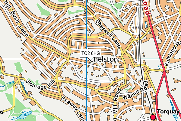 TQ2 6HG map - OS VectorMap District (Ordnance Survey)