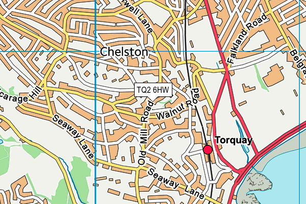 TQ2 6HW map - OS VectorMap District (Ordnance Survey)
