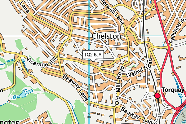 TQ2 6JA map - OS VectorMap District (Ordnance Survey)