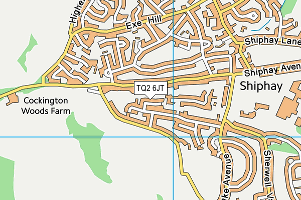 TQ2 6JT map - OS VectorMap District (Ordnance Survey)