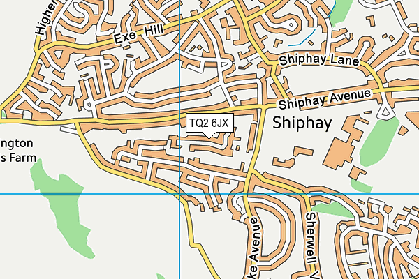 TQ2 6JX map - OS VectorMap District (Ordnance Survey)
