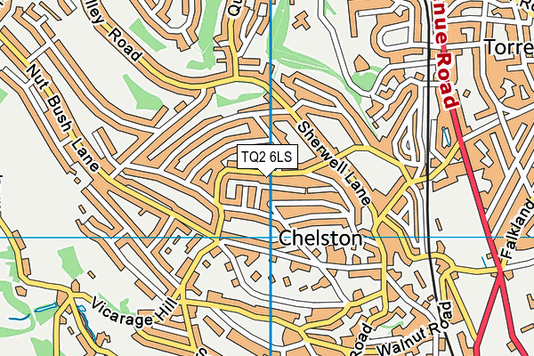 TQ2 6LS map - OS VectorMap District (Ordnance Survey)