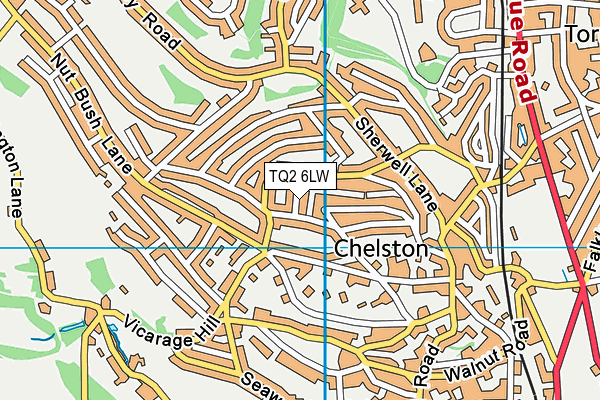 TQ2 6LW map - OS VectorMap District (Ordnance Survey)