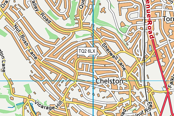 TQ2 6LX map - OS VectorMap District (Ordnance Survey)