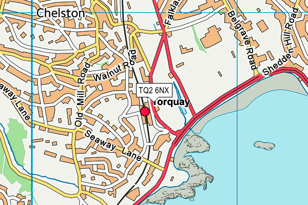 Torquay Athletic Rugby Football Club & Torquay Cricket Club map (TQ2 6NX) - OS VectorMap District (Ordnance Survey)