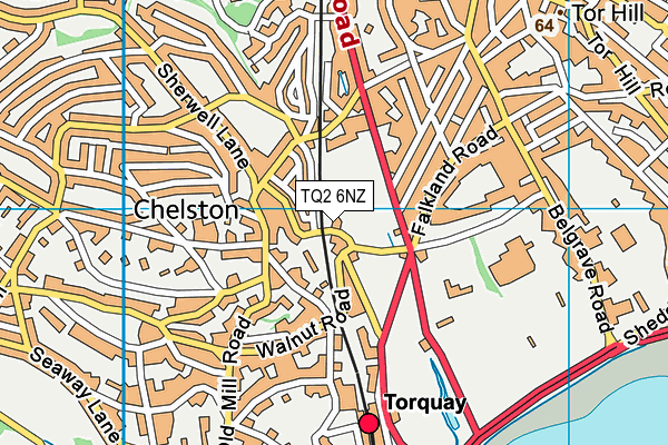 TQ2 6NZ map - OS VectorMap District (Ordnance Survey)