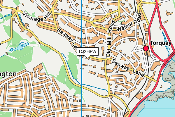 TQ2 6PW map - OS VectorMap District (Ordnance Survey)