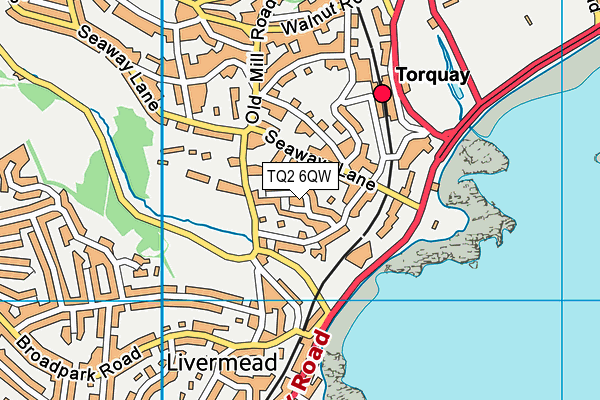 TQ2 6QW map - OS VectorMap District (Ordnance Survey)