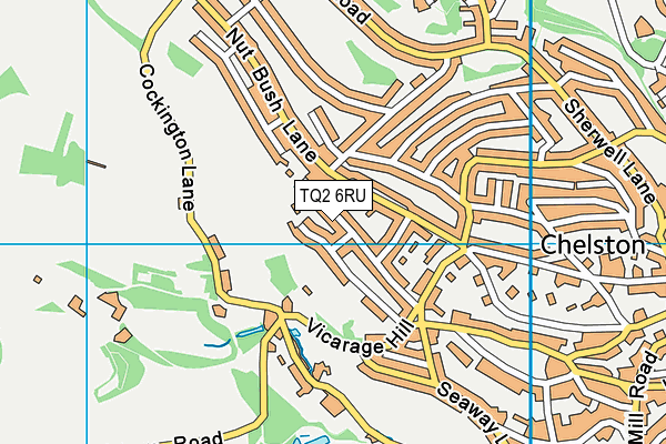 TQ2 6RU map - OS VectorMap District (Ordnance Survey)