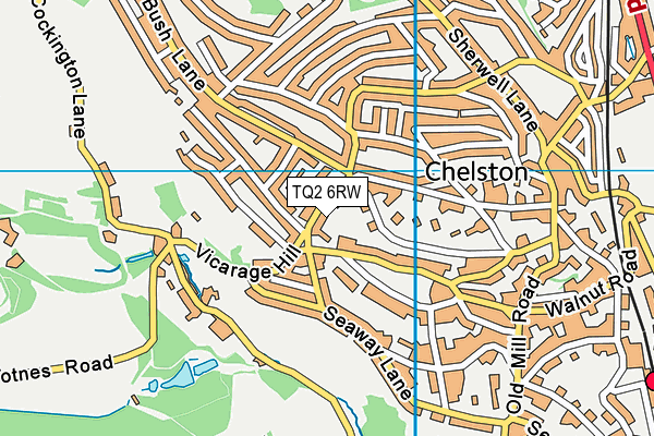 TQ2 6RW map - OS VectorMap District (Ordnance Survey)