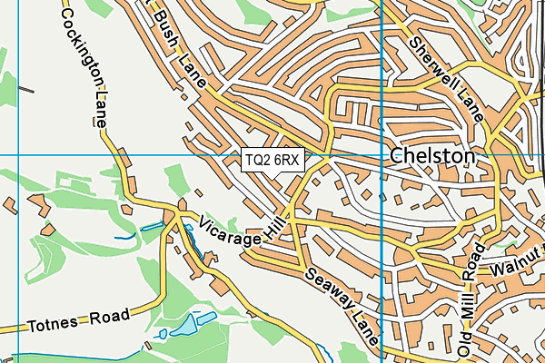 TQ2 6RX map - OS VectorMap District (Ordnance Survey)