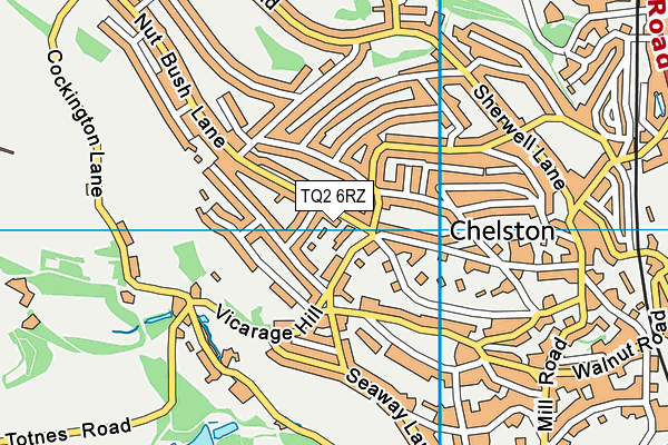 TQ2 6RZ map - OS VectorMap District (Ordnance Survey)