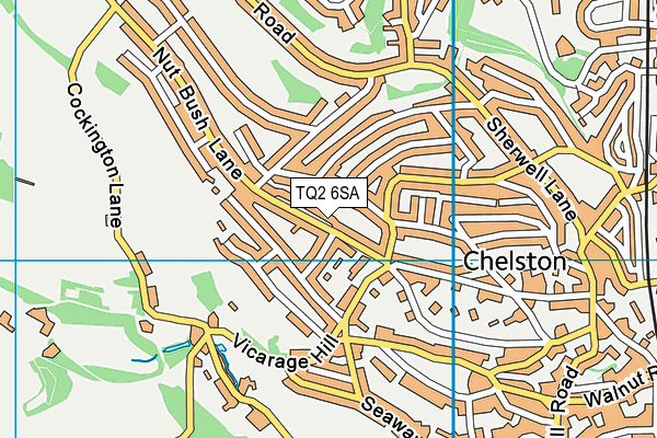 TQ2 6SA map - OS VectorMap District (Ordnance Survey)