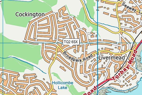 TQ2 6SX map - OS VectorMap District (Ordnance Survey)
