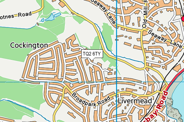 TQ2 6TY map - OS VectorMap District (Ordnance Survey)