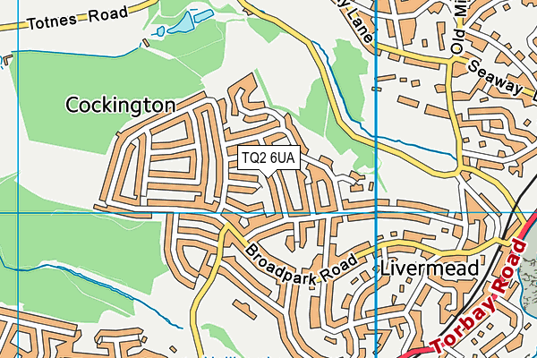 TQ2 6UA map - OS VectorMap District (Ordnance Survey)