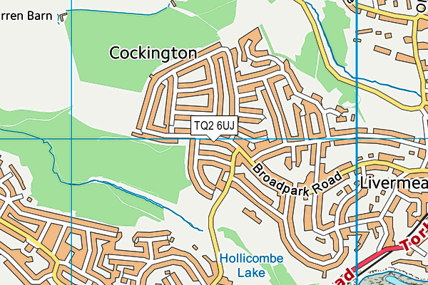 TQ2 6UJ map - OS VectorMap District (Ordnance Survey)